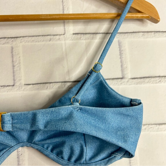 Lovers and Friends denim like bikini top size medium - Picture 6 of 8